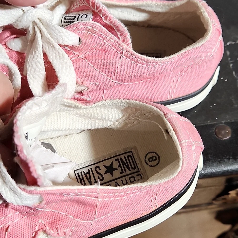 CONVERSE Pink Star Detail Lace Tie All Star Low Top Sneaker 8